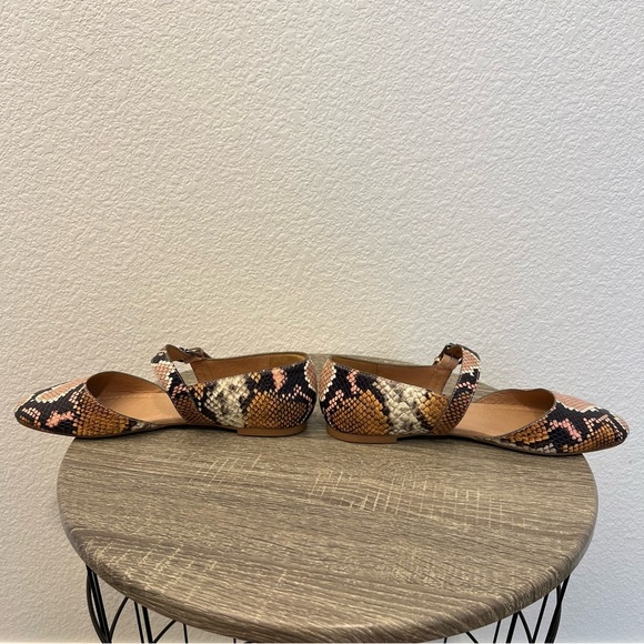 Madewell NWOT The Alina Mary-Jane Flat in Snake Embossed Leather- Size 9 - Picture 9 of 15